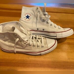 Women’s size 11 white high top converse - worn twice
